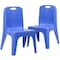 Flash Furniture Blue Plastic Stack School Chair-11"H Seat, PK2 2-YU-YCX-011-BLUE-GG - alternate 2
